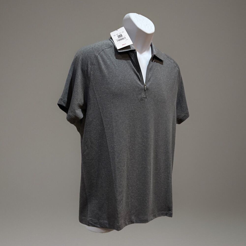 NWT Wilson Henley 1/4 Zip M Series Hybrid Activewear Gray Polo - Large Msrp 78$